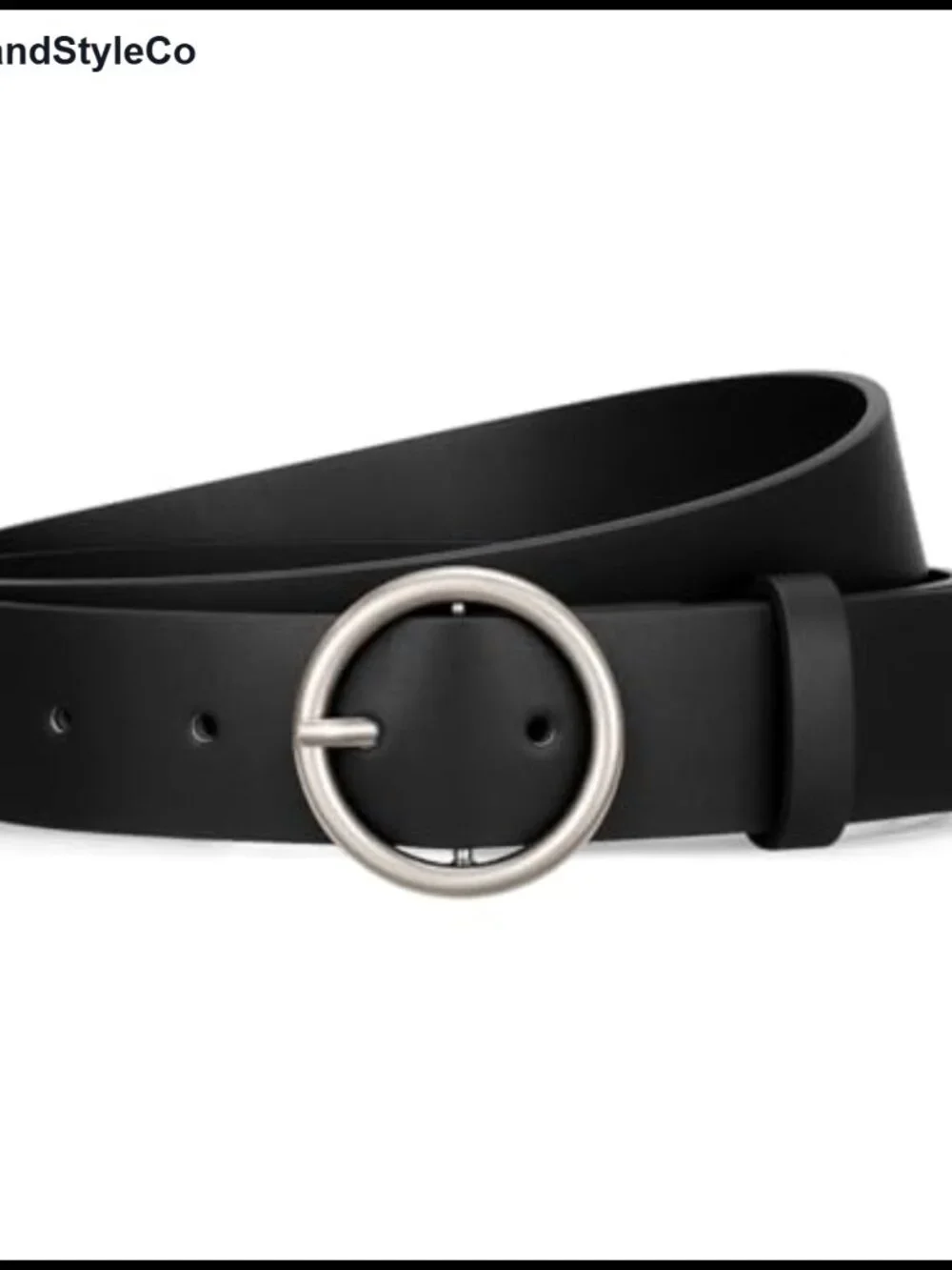 Genuine Leather Belt for Women with Classic Round Buckle